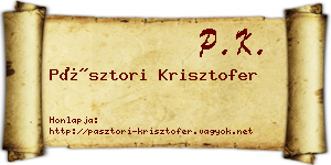 Pásztori Krisztofer névjegykártya