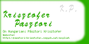 krisztofer pasztori business card